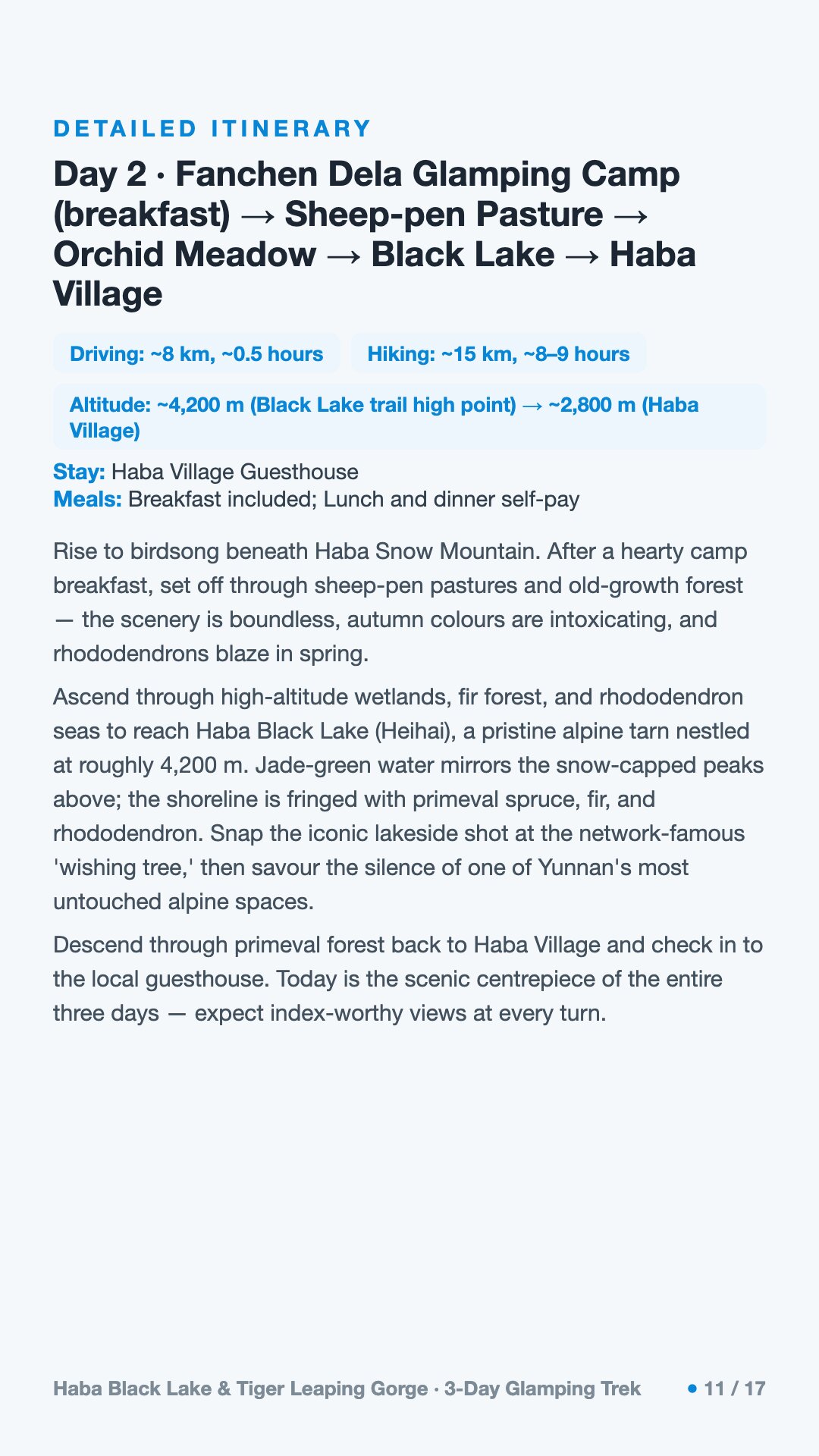 Haba Black Lake & Tiger Leaping Gorge · 3-Day Glamping Trek — 11