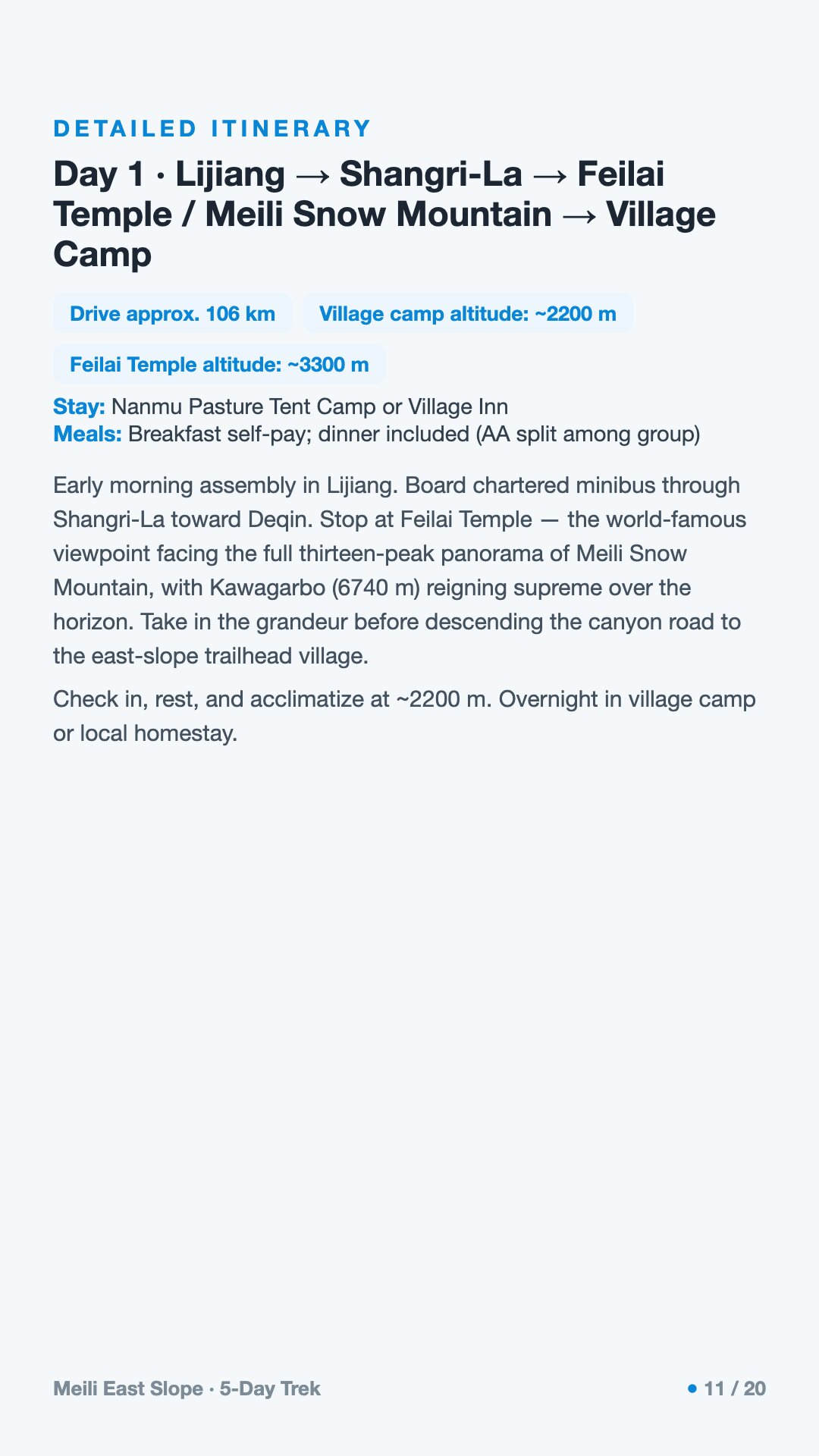 Meili East Slope · 5-Day Trek — 11