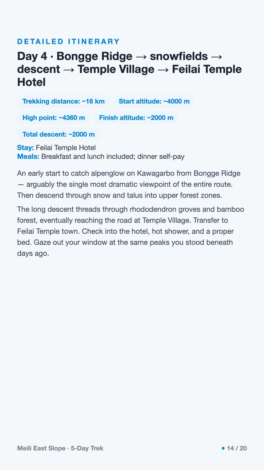 Meili East Slope · 5-Day Trek — 14