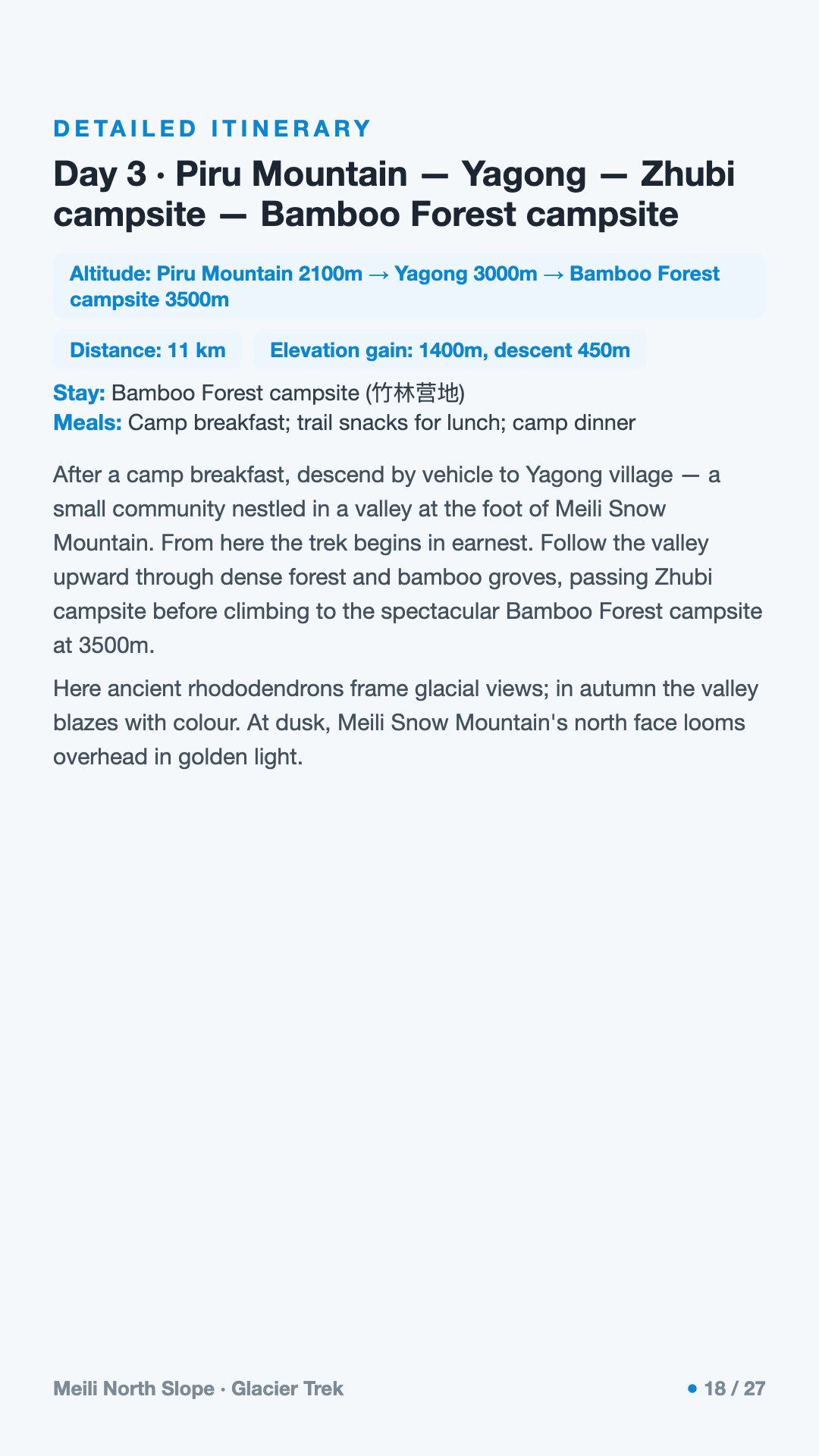 Meili North Slope · Glacier Trek — 18