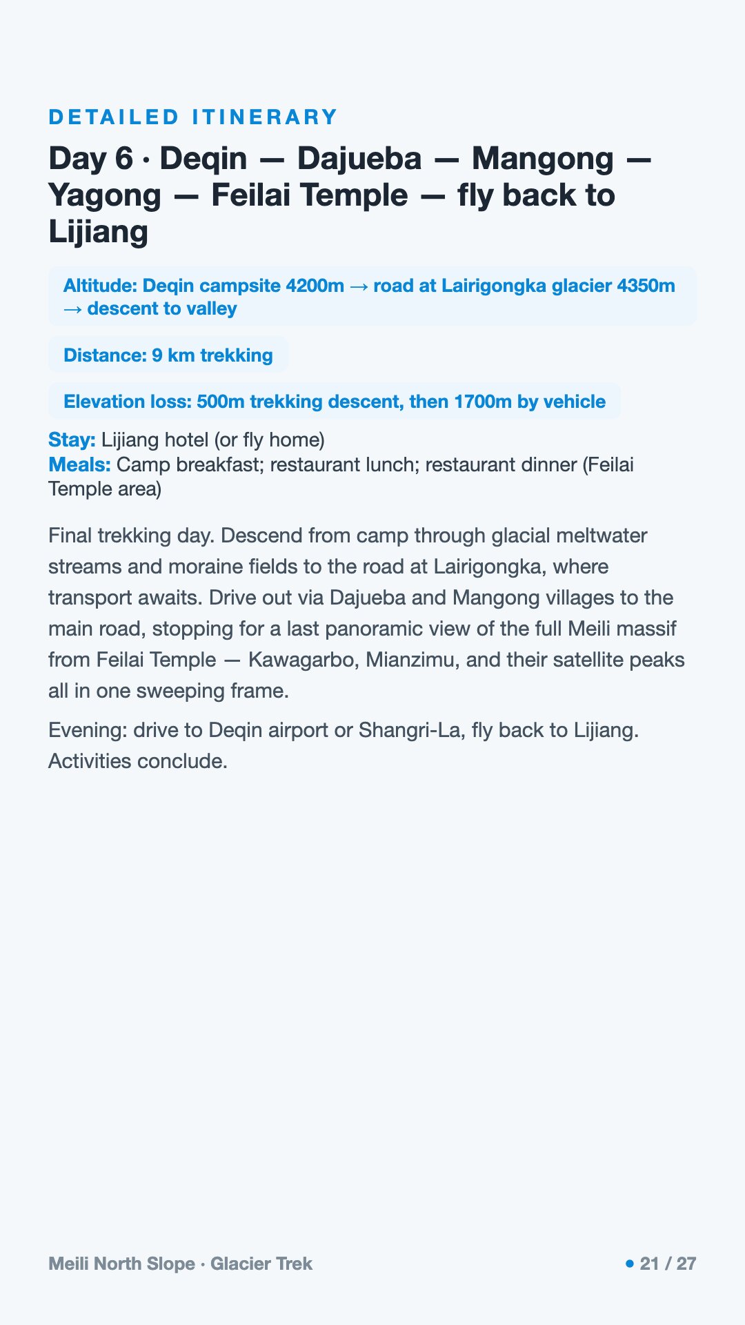 Meili North Slope · Glacier Trek — 21