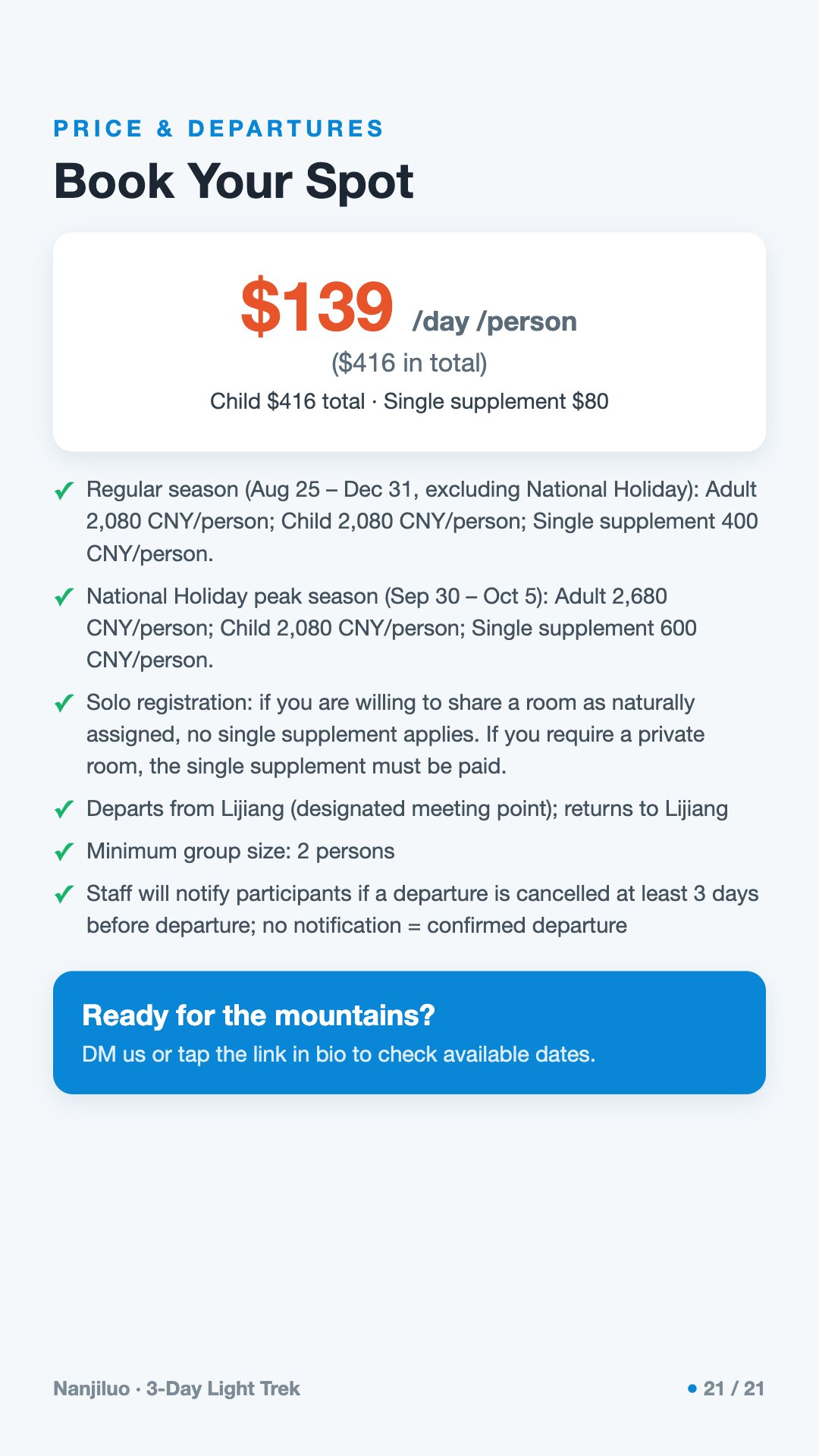Nanjiluo · 3-Day Light Trek — 21