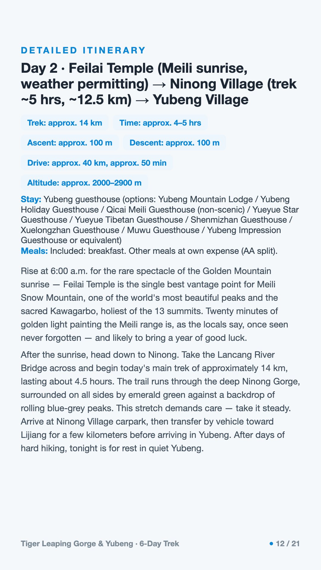 Tiger Leaping Gorge & Yubeng · 6-Day Trek — 12